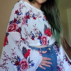 Red Floral Top